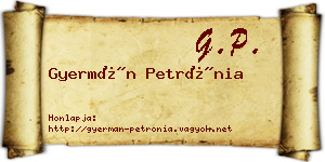Gyermán Petrónia névjegykártya